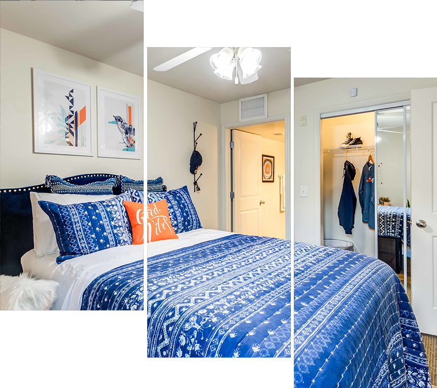 Furnished apartment bedroom